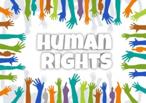 Le mani umane che formano i diritti umani o human rights